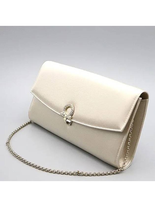 Ferragamo 21 2966 Ivory Fabric Gancini Mini Shoulder Bag - SALVATORE FERRAGAMO - BALAAN 3