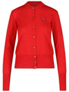 Bea Embroidered Logo Cardigan Red - VIVIENNE WESTWOOD - BALAAN 3