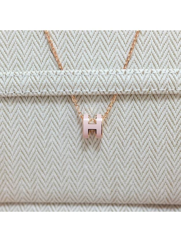 Mini Pop H Pendant Rose Gold Rose Dragee - HERMES - BALAAN 3