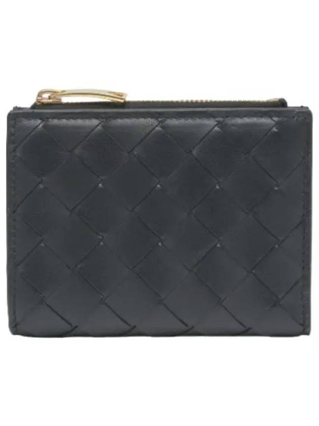 Intrecciato bi fold zipper wallet black - BOTTEGA VENETA - BALAAN 1