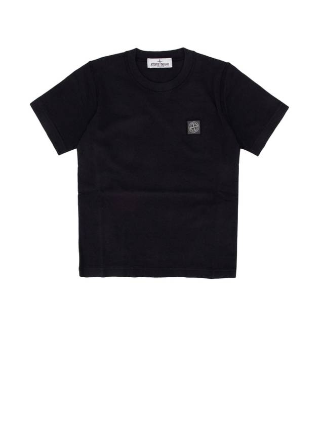 Logo Patch Short Sleeve T-Shirt Black - STONE ISLAND - BALAAN 1