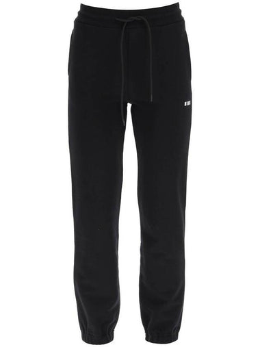 Micro Logo Cotton Track Pants Black - MSGM - BALAAN 1