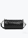 Intrecciato Barrel Leather Cross Bag Black - BOTTEGA VENETA - BALAAN 2