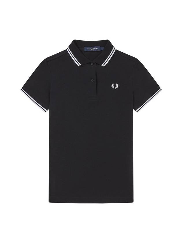 Twin Tip Logo Short Sleeve Polo Shirt Black - FRED PERRY - BALAAN 1