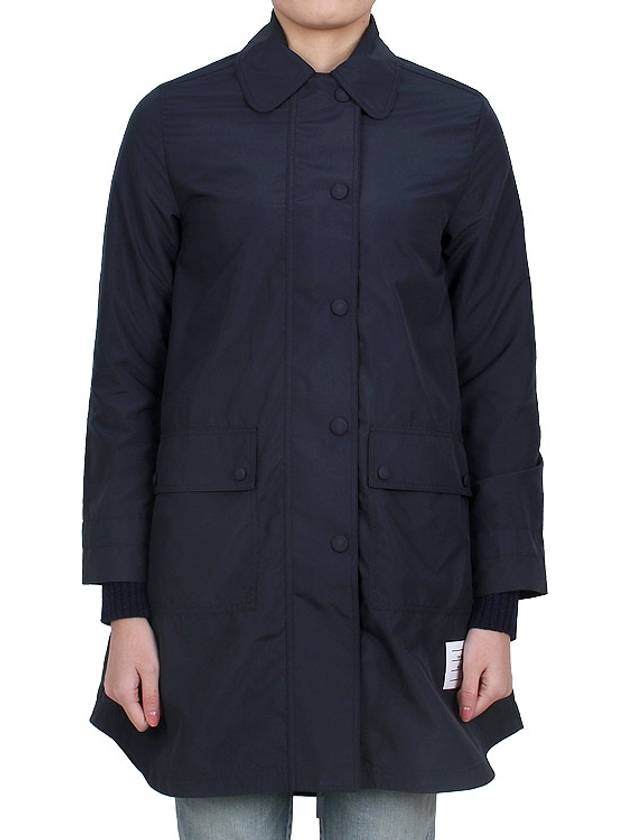 Military Ripstop Round Collar Over Pea Coat Navy - THOM BROWNE - BALAAN 3