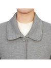 Women's Double Face Tech Round Collar Cotton Overcoat Medium Grey - THOM BROWNE - BALAAN 7