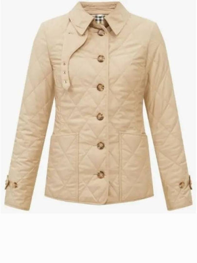 Diamond Quilted Thermoregulated Jacket New Chino Beige - BURBERRY - BALAAN 2