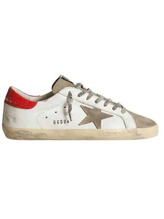 Superstar Suede Toe Red Tab Low Top Sneakers White - GOLDEN GOOSE - BALAAN.