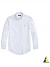 Embroidered Pony Logo Striped Long Sleeve Shirt Light Blue - POLO RALPH LAUREN - BALAAN 2