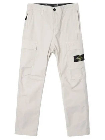 Stretch Cotton Gabardine Cargo Pants Regular Tapered Fit - STONE ISLAND - BALAAN 1