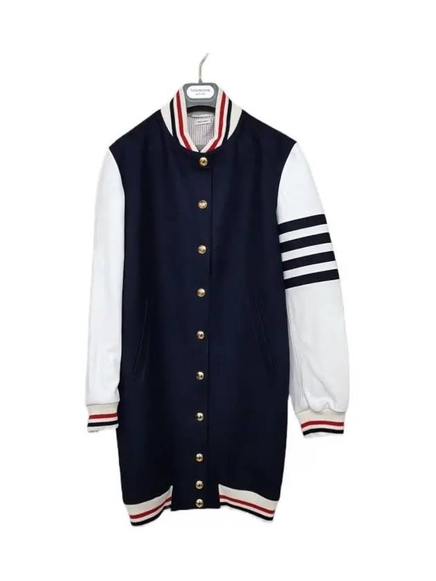 Melton Varsity Jacket Navy - THOM BROWNE - BALAAN 2