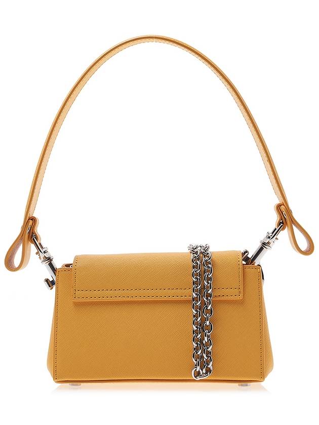 Hazel Logo Plaque Small Leather Shoulder Bag Yellow - VIVIENNE WESTWOOD - BALAAN 4