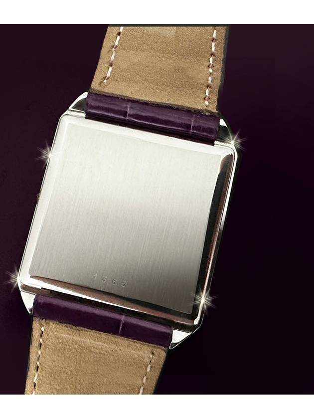 Deville Purple Dial Natural Crocodile Band Unisex Quartz Watch - OMEGA - BALAAN 5