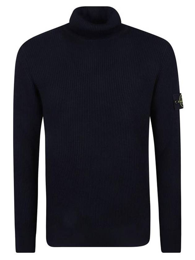 Men's Logo Patch Turtleneck Navy - STONE ISLAND - BALAAN 2