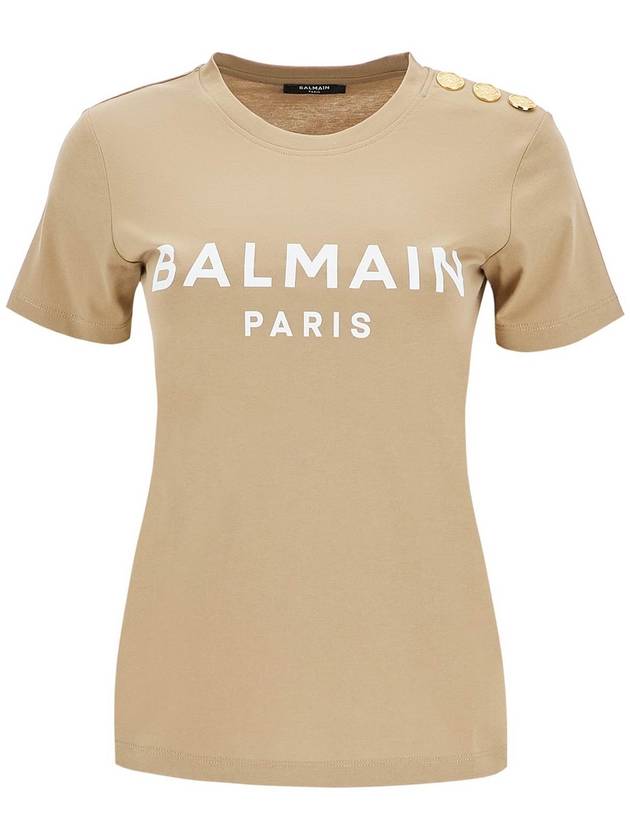 logo t-shirt with buttons - BALMAIN - BALAAN 1