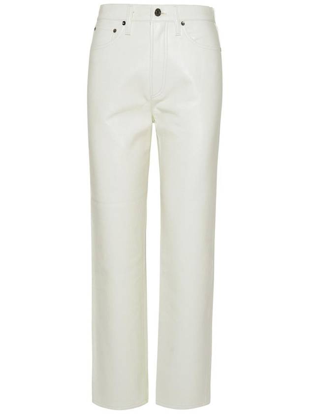 Agolde 90'S Pinch White Leather Blend Trousers - AGOLDE - BALAAN 1