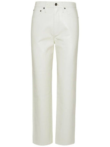 Agolde 90'S Pinch White Leather Blend Trousers - AGOLDE - BALAAN 1