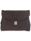 Calfskin Clutch Bag Brown - BOTTEGA VENETA - BALAAN 1