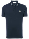 Men's Two Line Wappen Patch Cotton Short Sleeve Polo Shirt Navy - STONE ISLAND - BALAAN 2