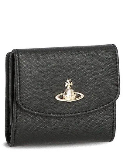 Saffiano Biogreen Half Wallet Black - VIVIENNE WESTWOOD - BALAAN 2