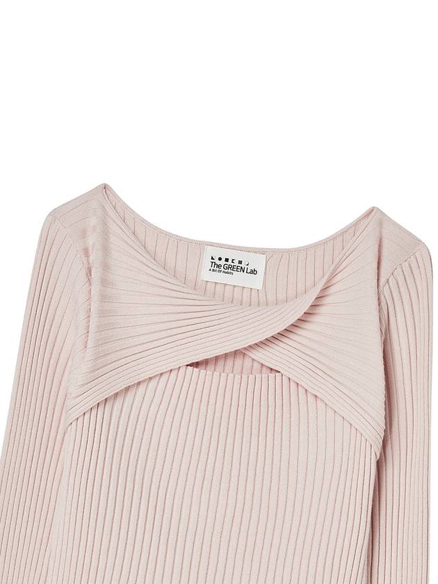 Twist slim ribbed knit Light pink - THE GREEN LAB - BALAAN 2