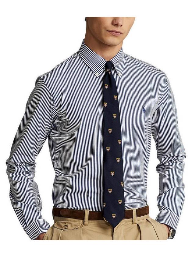 Classic Striped Stretch Poplin Long Sleeve Shirt Blue - POLO RALPH LAUREN - BALAAN 1