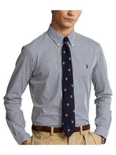 Classic Striped Stretch Poplin Long Sleeve Shirt Blue - POLO RALPH LAUREN - BALAAN 1