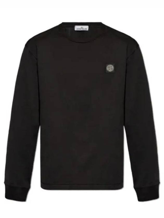 Chest Patch Long Sleeve T-Shirt Black - STONE ISLAND - BALAAN 2