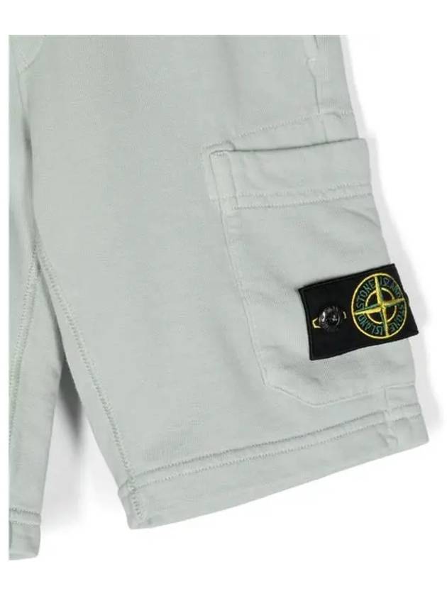 Kids Wappen Patch Fleece Shorts Grey - STONE ISLAND - BALAAN 3