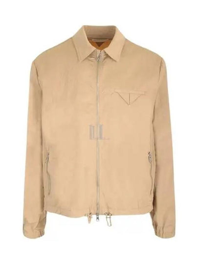 Triangle Pocket Nylon Zip Up Jacket Beige - BOTTEGA VENETA - BALAAN 2