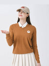 Signature wappen V neck long sleeve knit CAMEL - MONBIRDIE GOLF - BALAAN 5