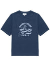 Racing Fox Comfort Short Sleeve T-Shirt Ink Blue - MAISON KITSUNE - BALAAN 3