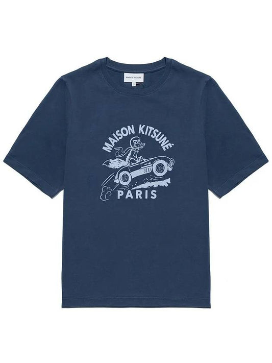 Racing Fox Comfort Short Sleeve T-Shirt Ink Blue - MAISON KITSUNE - BALAAN 2