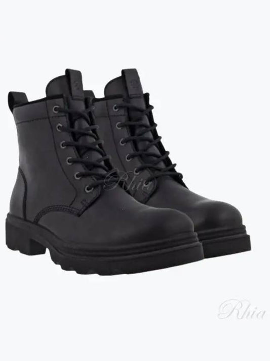 Grainer Embossed Logo Leather Worker Boots Black - ECCO - BALAAN 2