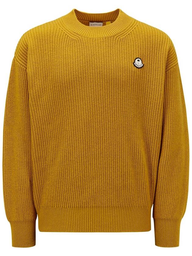 Logo Patch Wool Knit Top Yellow - MONCLER - BALAAN 2