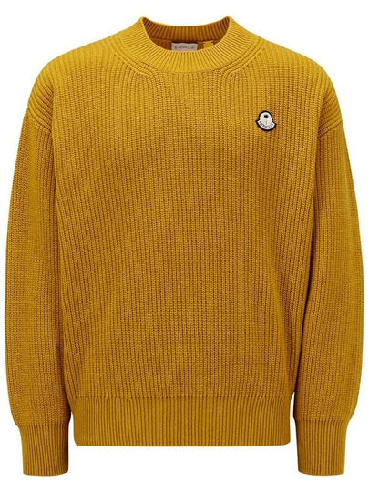 Logo Patch Wool Knit Top Yellow - MONCLER - BALAAN 2