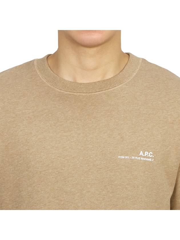 Men's Item Logo Crew Sweatshirt Heather Beige - A.P.C. - BALAAN 7