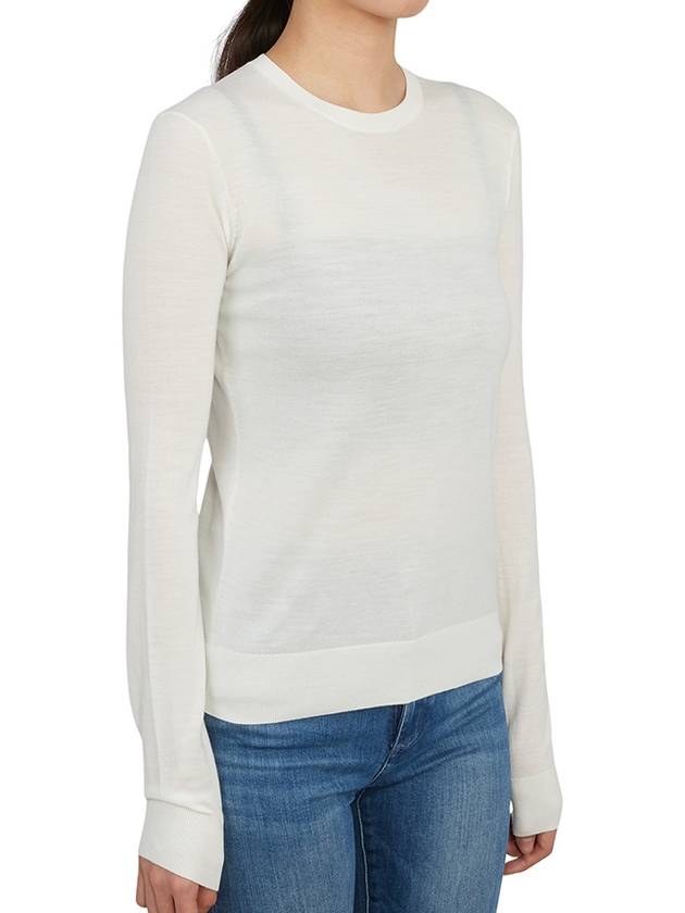 Regal Wool Crew Neck Knit Top New Ivory - THEORY - BALAAN 4