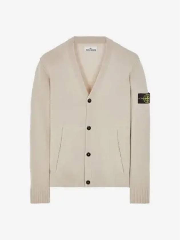 Men's Wappen Patch Button Cardigan Ivory - STONE ISLAND - BALAAN 2