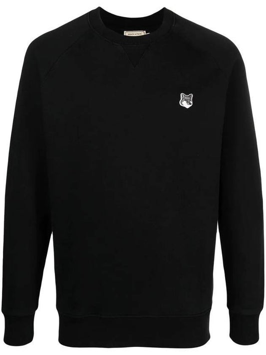 Grey Fox Head Patch Classic Sweatshirt Black - MAISON KITSUNE - BALAAN 1