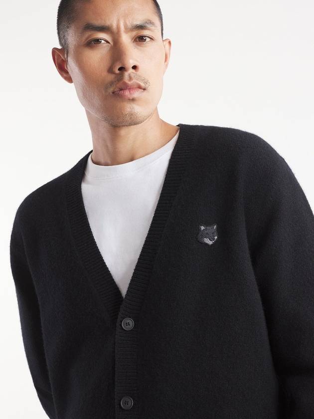 Bold Fox Head Patch Regular Lambswool Cardigan Black - MAISON KITSUNE - BALAAN 5