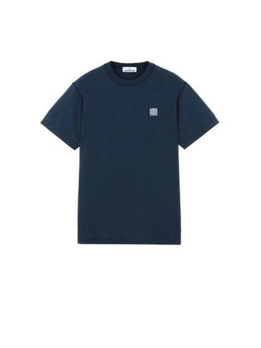 Wappen Patch Round Short Sleeve T-Shirt Marine Blue - STONE ISLAND - BALAAN 1