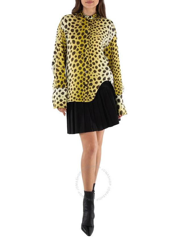 The Attico Long Sleeve Cheetah-Print Shirt, Brand Size 38 (US Size 4) - THE ATTICO - BALAAN 1