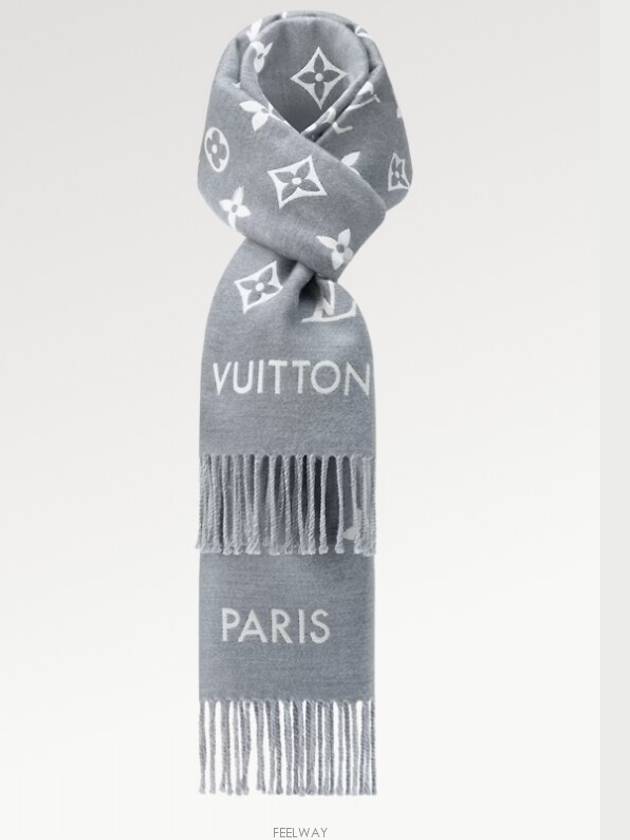 All About Monogram Wool Scarf Grey - LOUIS VUITTON - BALAAN 2