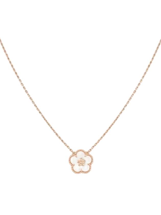 Lucky Spring Pendant Plum Blossom Necklace Rose Gold White - VANCLEEFARPELS - BALAAN 1