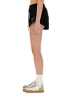 Embroidered Logo Cotton Shorts Black - MSGM - BALAAN 3