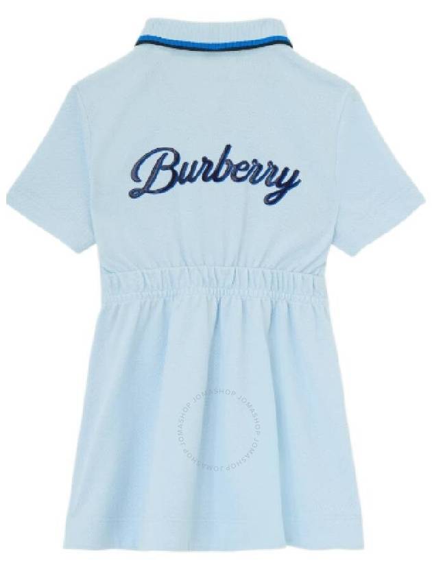 Burberry Girls Pale Blue Langton Logo Script Cotton Pique Polo Shirt Dress, Size 18M - BURBERRY - BALAAN 2