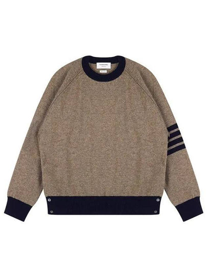 Wool 4 Bar Pullover Knit Top Medium Brown - THOM BROWNE - BALAAN 2