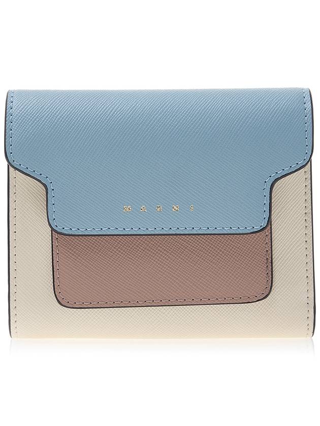 Saffiano Tri-Fold Half Wallet Blue - MARNI - BALAAN 2