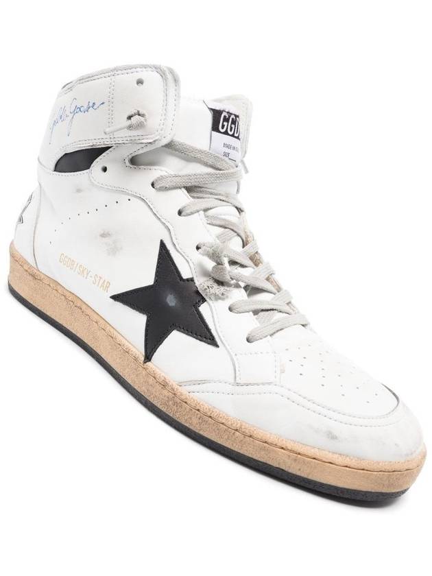 Sky Star Ankle Signature High Top Sneakers White - GOLDEN GOOSE - BALAAN 3